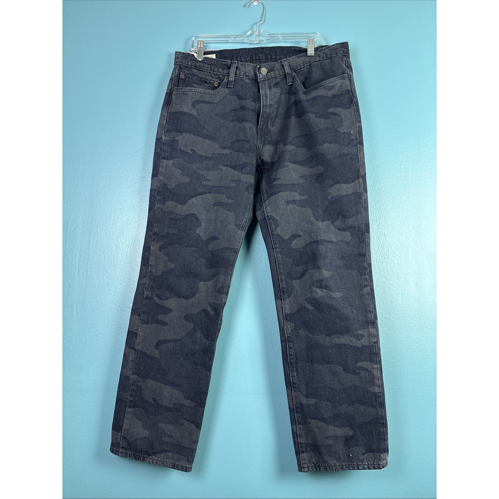 Levi's 541 34x32 Camouflage Jeans Black Leather Patch Premium Denim